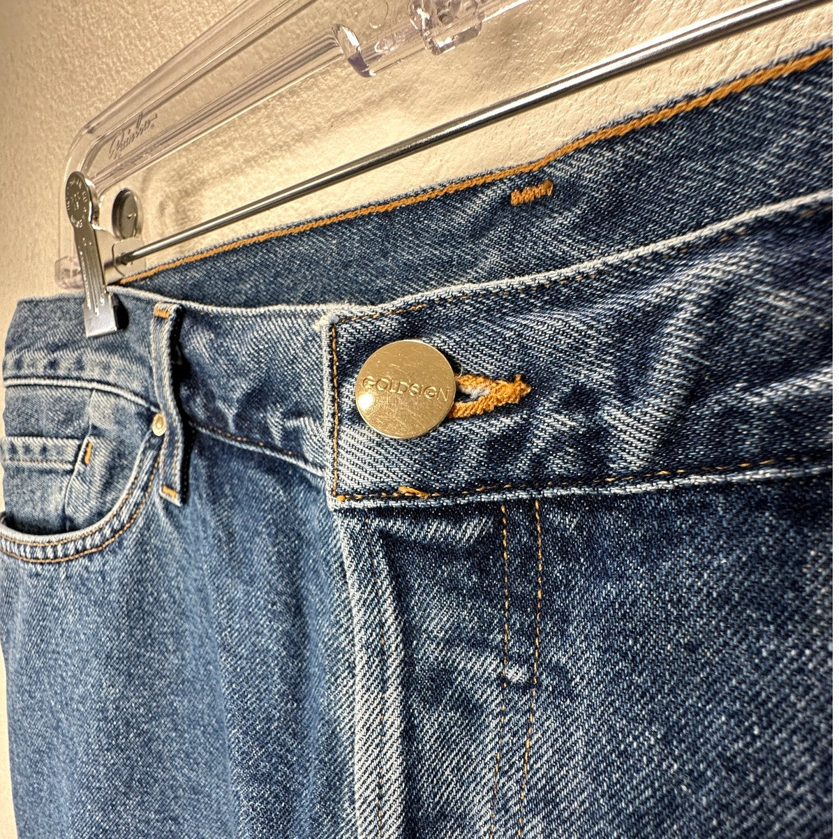 Goldsign Gold Button Fly Medium Wash Straight Leg Crop Jeans 31