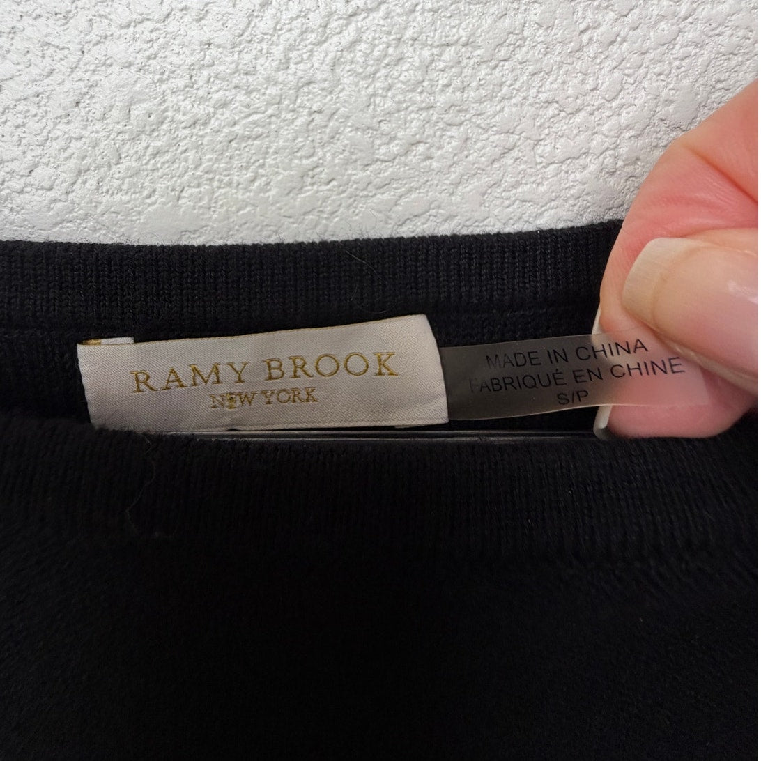 Ramy Brook Black Cutout Sleeve Sweater Women S