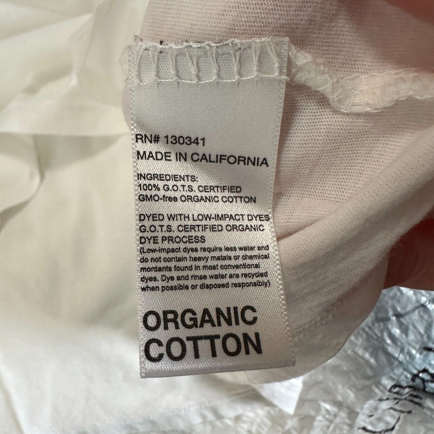 Groceries White Round Neck Short Sleeve Crop Top 100% Organic Cotton Tee Small