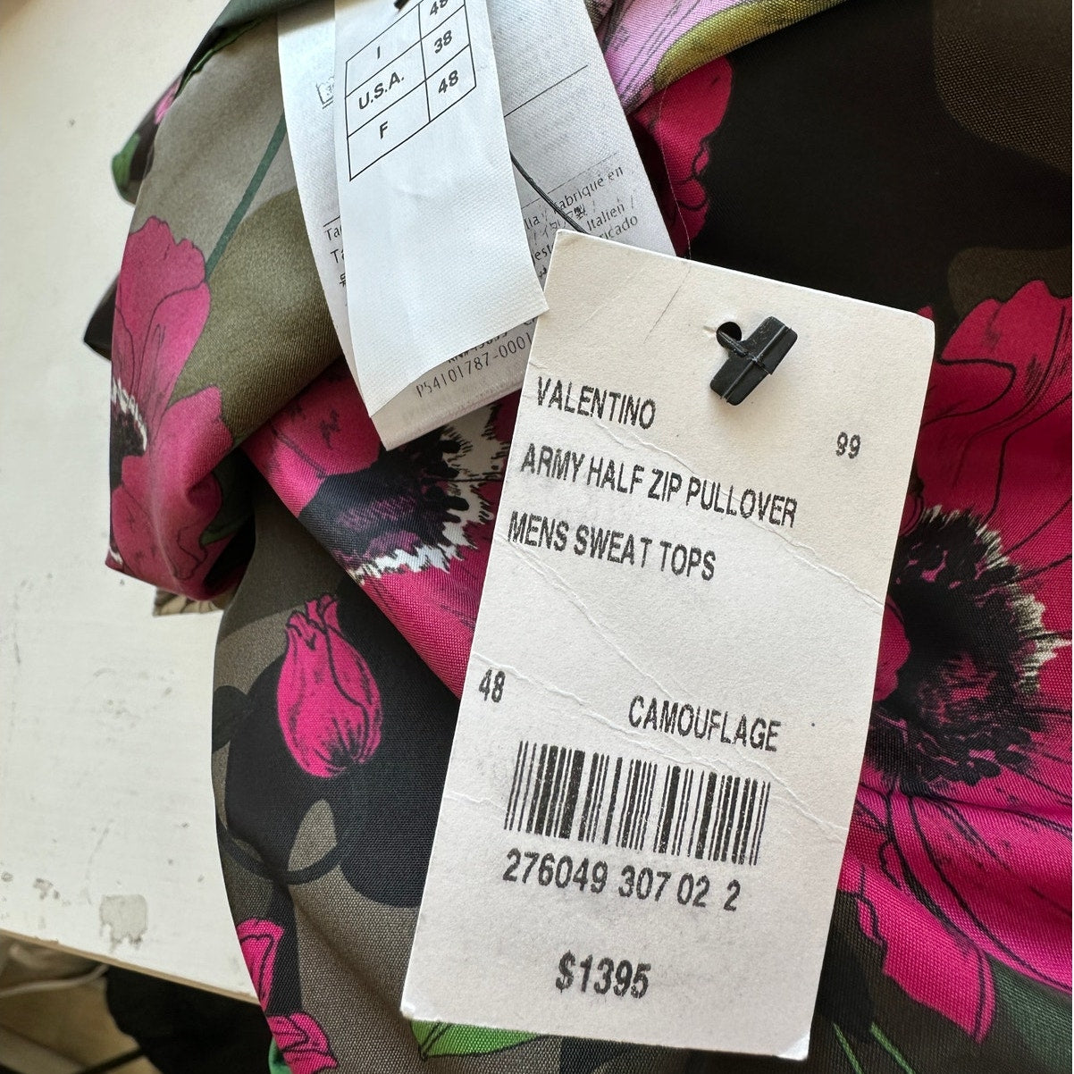 NWT Valentino Men's Army Floral-on-Camo Wind-Resistant Hooded Jacket 38 / M