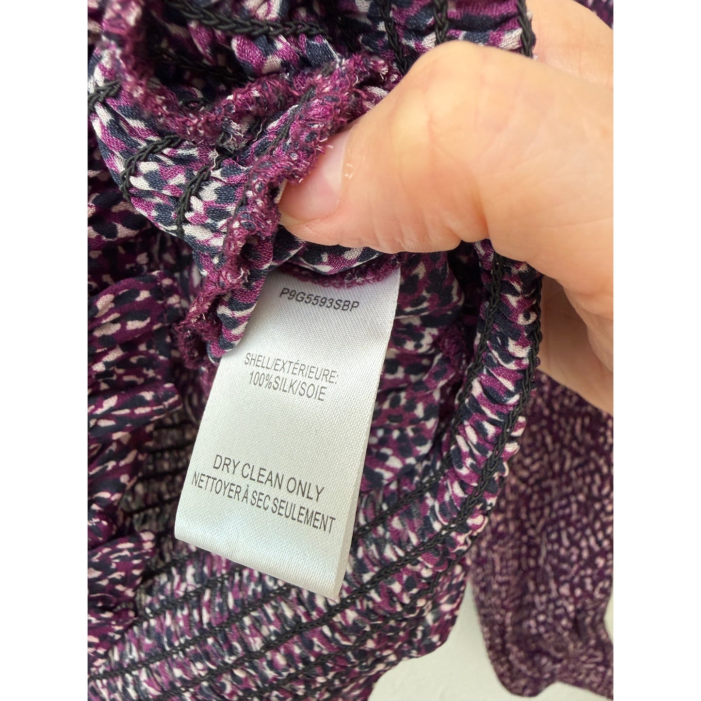 Parker Matilda Funfetti Silk Blouse Women XS Purple