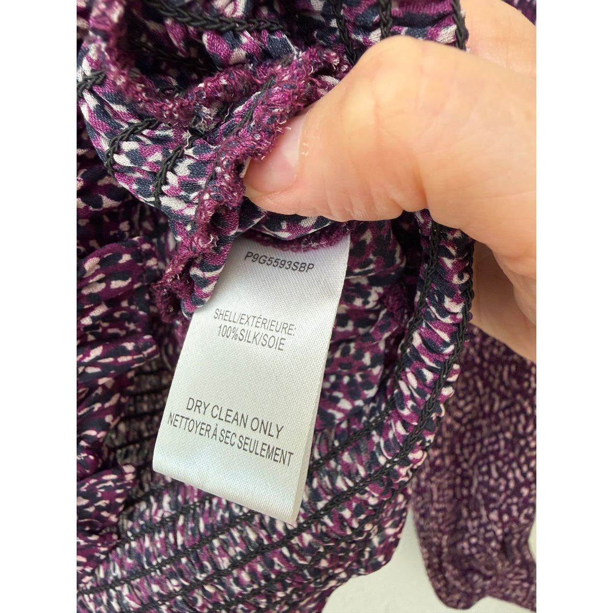 Parker Matilda Funfetti Silk Blouse Women XS Purple