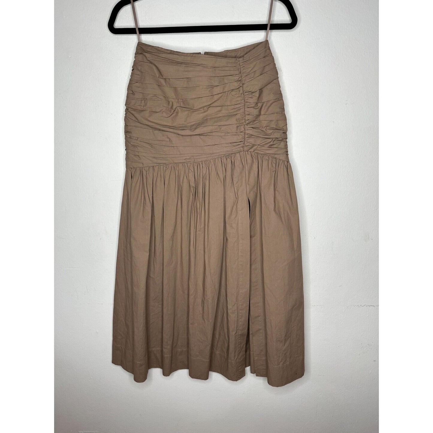 NWT BEC + BRIDGE 2-Piece Mocha Sweetheart Neck Bandeau & Pleat Gathered Skirt 2