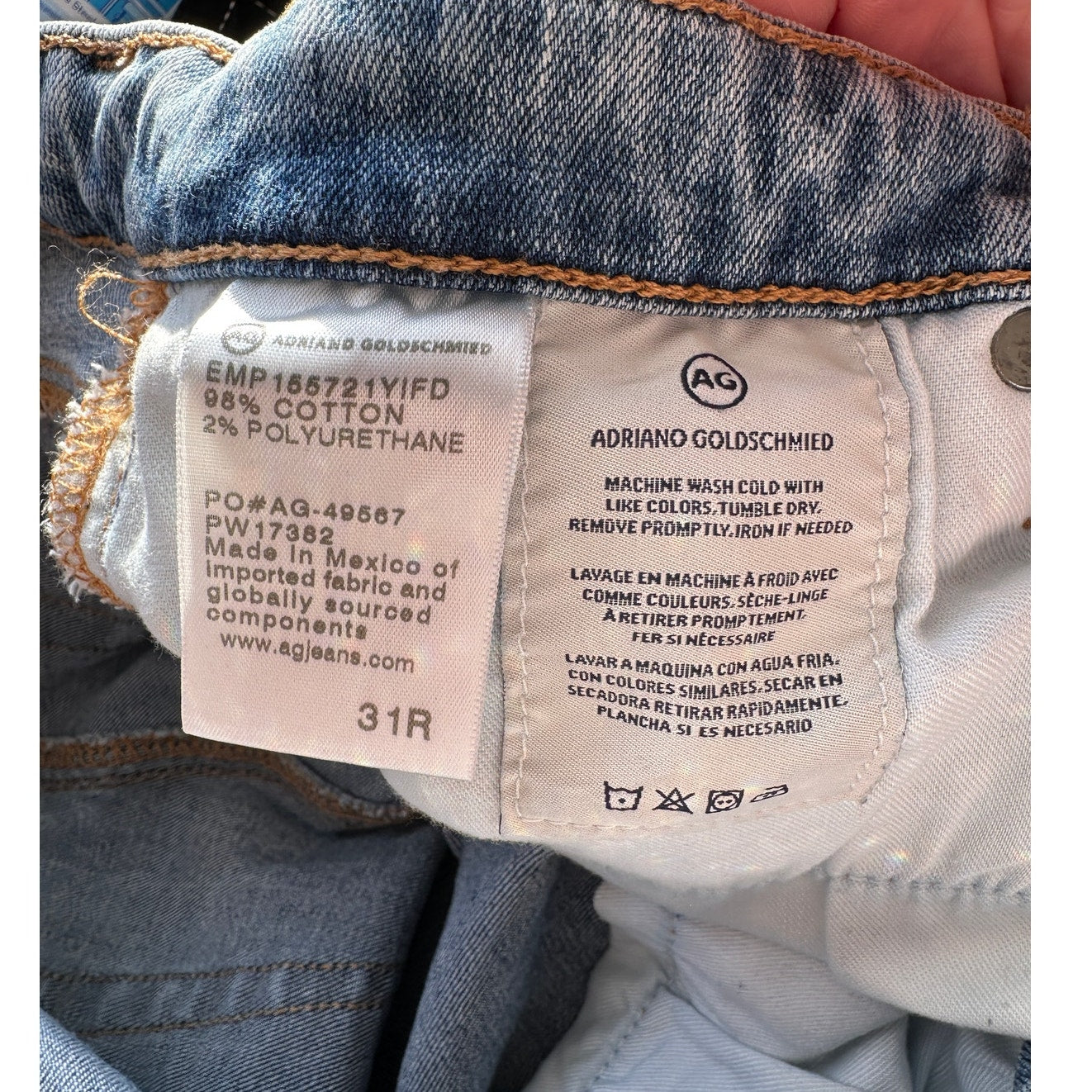 Adriano Goldschmied The Prima Crop Jeans Light Blue Women’s 31 Distressed