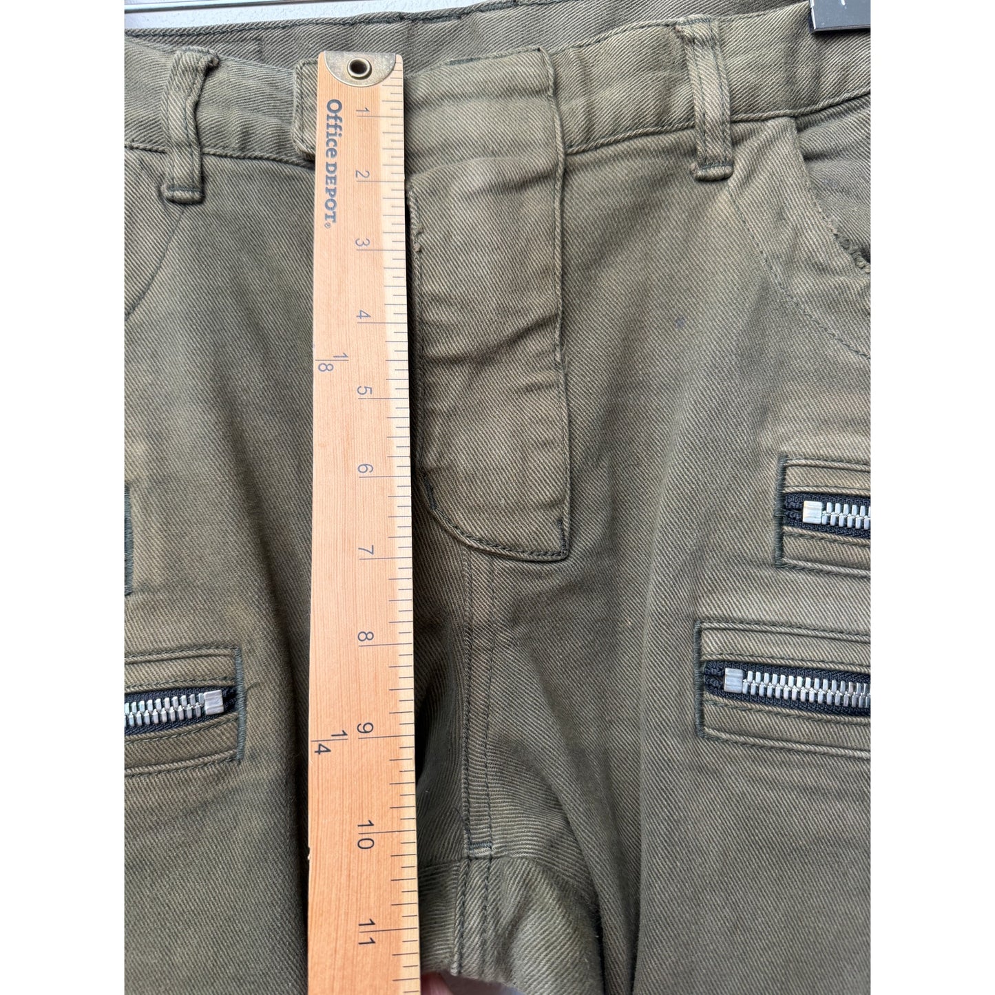 Balmain Olive Biker Cargo Pants Men's 34