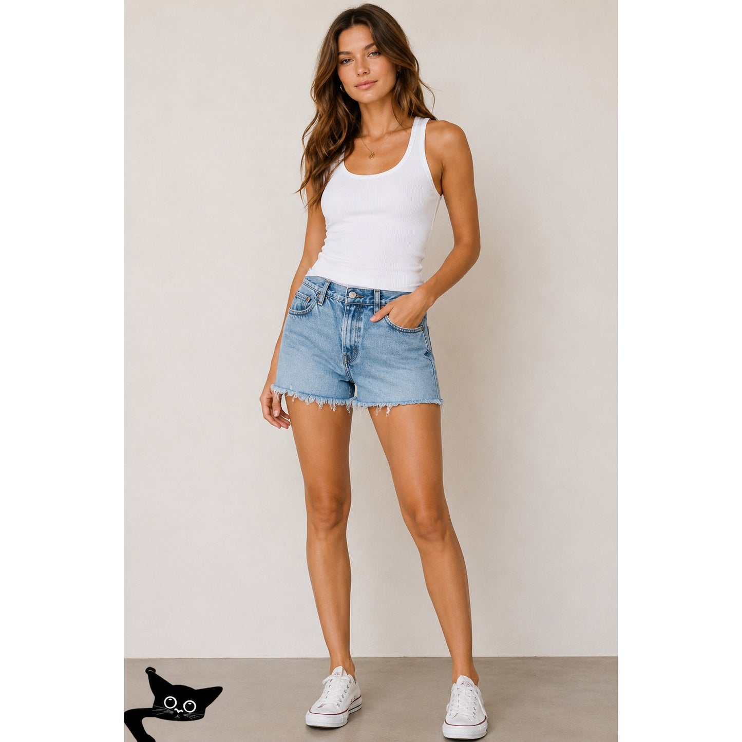 Levis 501 Light Blue Wash Button Fly Cutoff Refurbished Jean Shorts 36