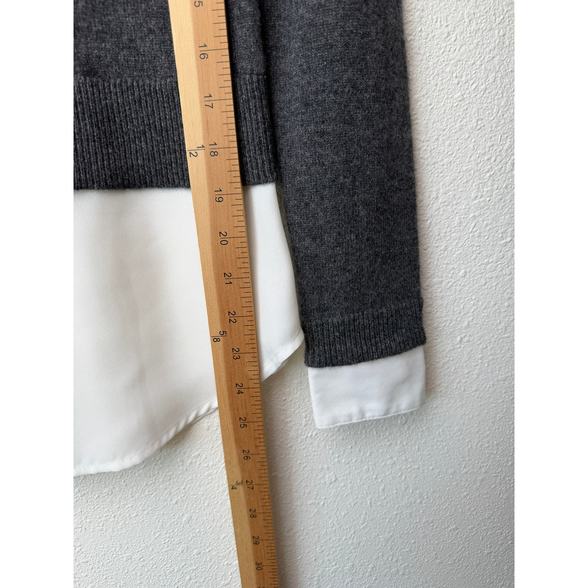 Gray White Layered Sweater Shirt XS