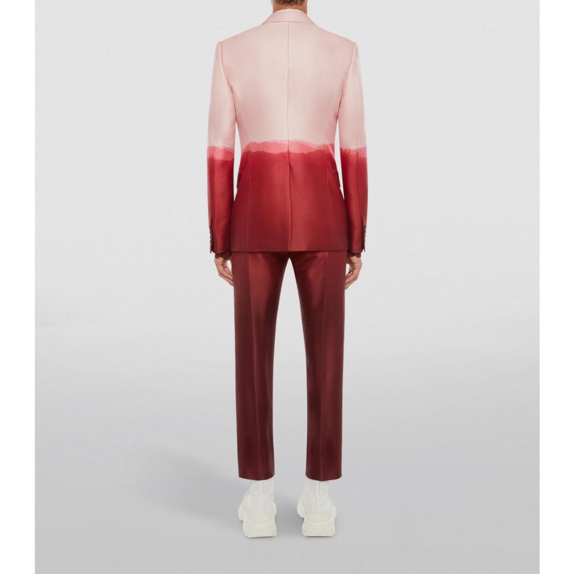 Alexander McQueen Pink Dip Dye 2-Button Silk Wool Blend Blazer Jacket 50