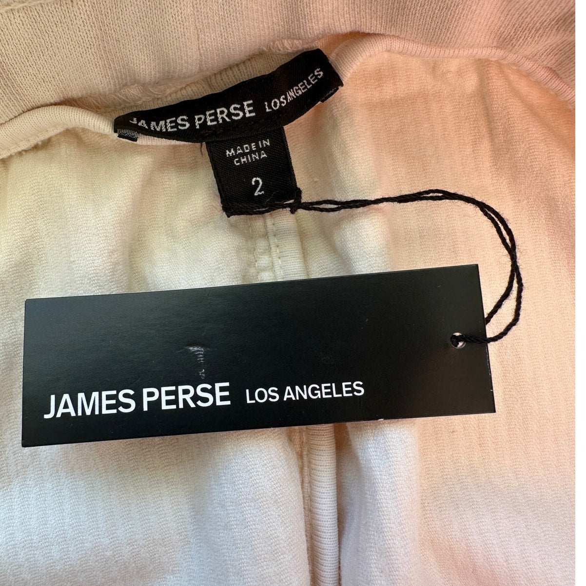 NWT James Perse Cream Ribbed Velour Jogger Unisex US S