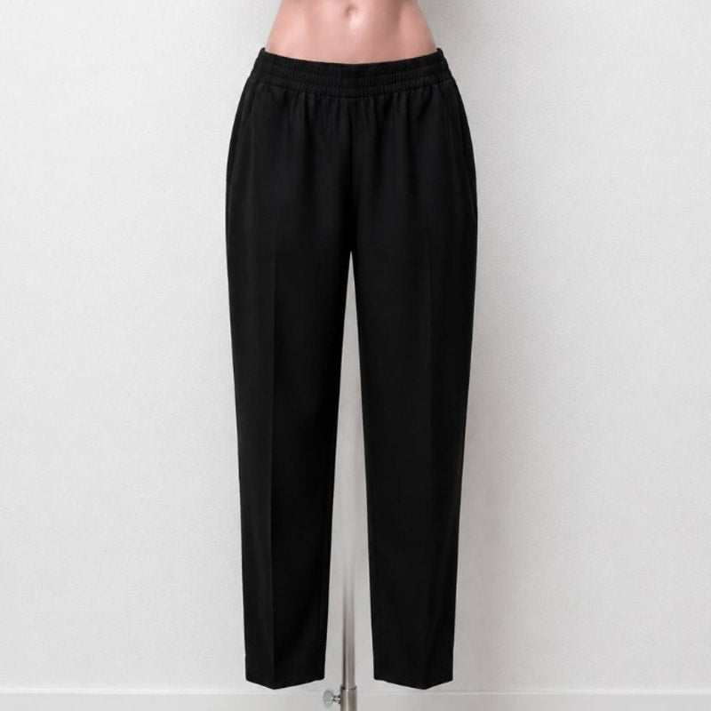 Everlane Black Italian GoWeave Easy Pull On 100% Lt Weight Wool Pockets Pant 0