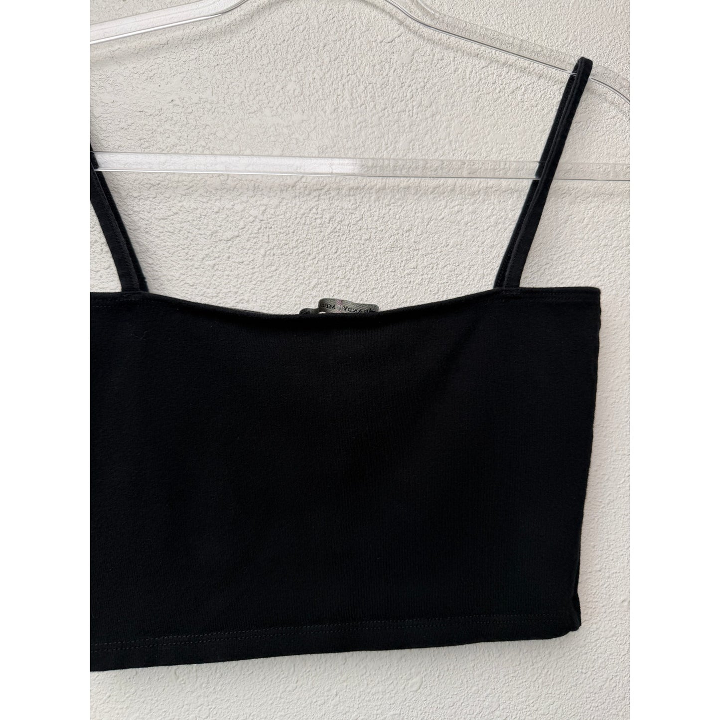 Brandy Melville Black Button Crop Tank Womens XS