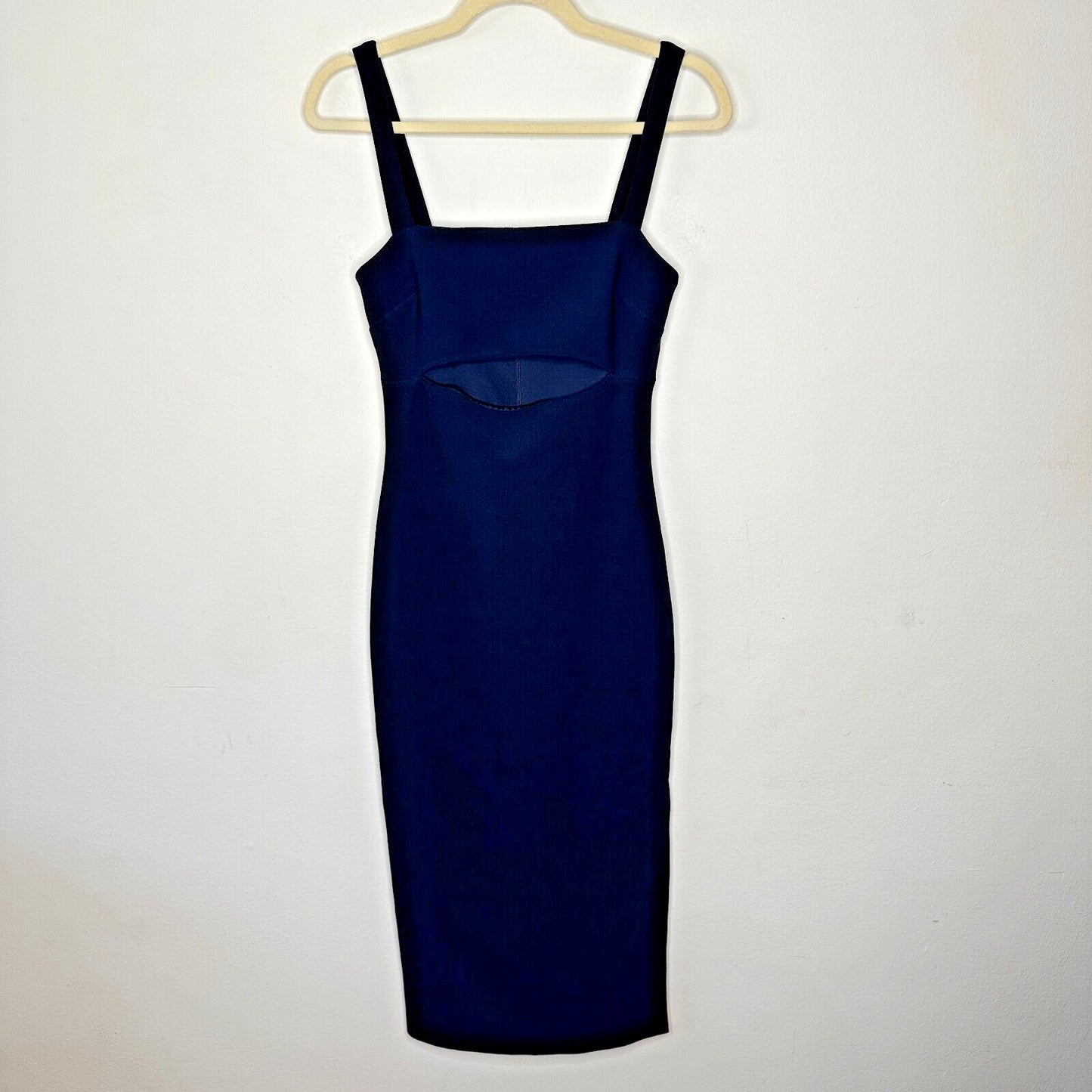 Bec + Bridge Sexy Navy Thin Strap Peek-A-Boo Midriff Cutout Zip Midi Dress 4