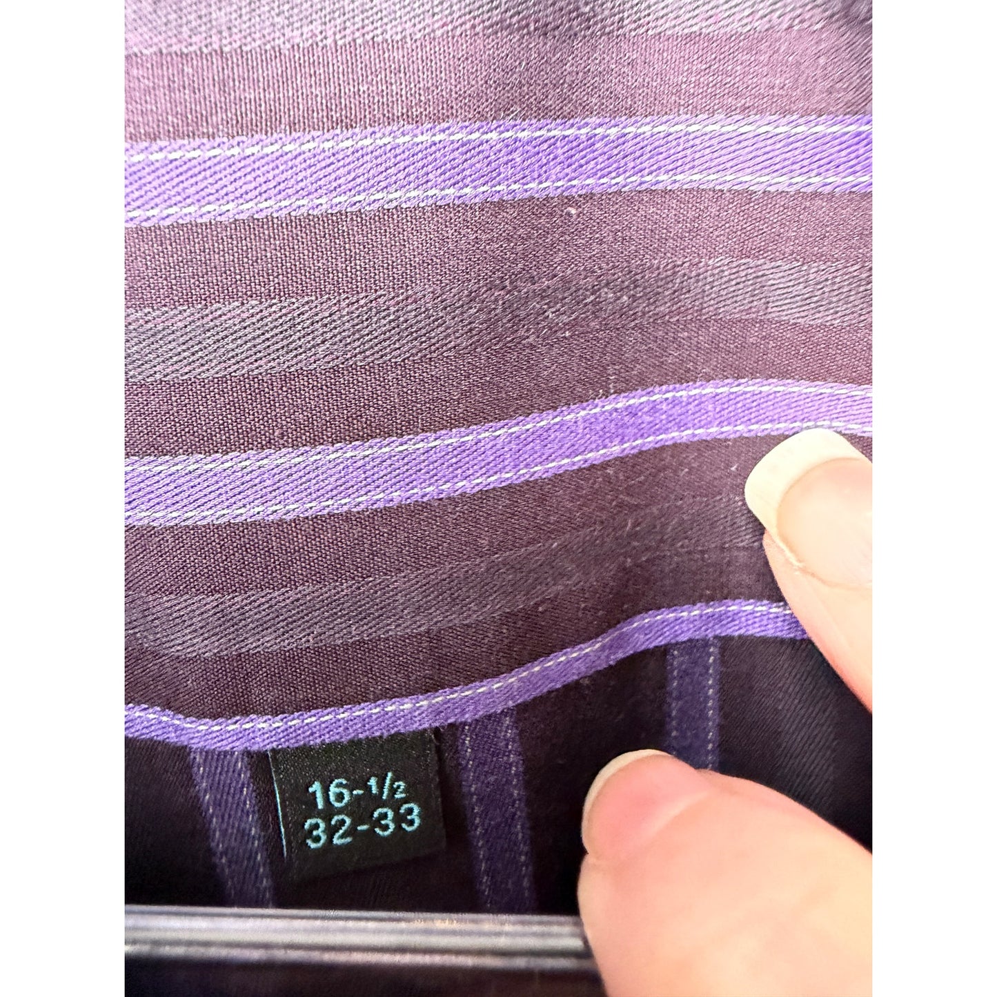 Ben Sherman Soho Purple Black Stripe Shirt Mens 16.5 32/33