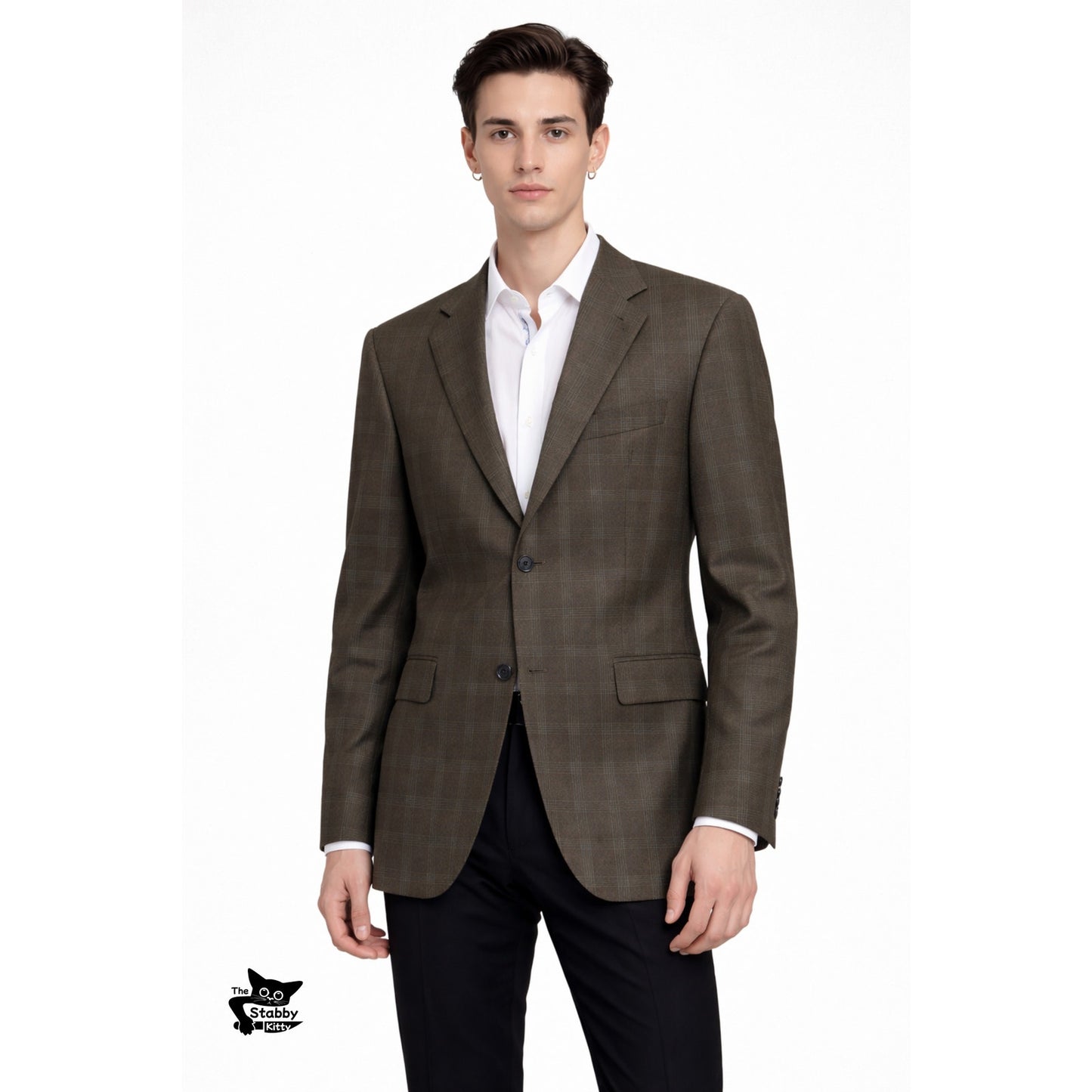 Hugo Boss Men’s 42R Brown Plaid Blazer Sport Coat Jacket