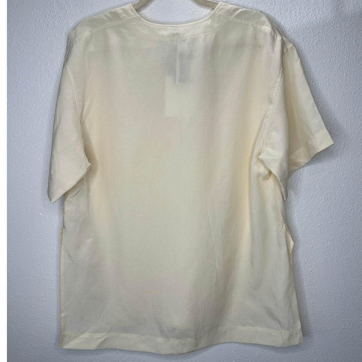 NWT Toteme Vanilla Fluid Tie Linen Blend Short Sleeve Blouse Top 40 / 8