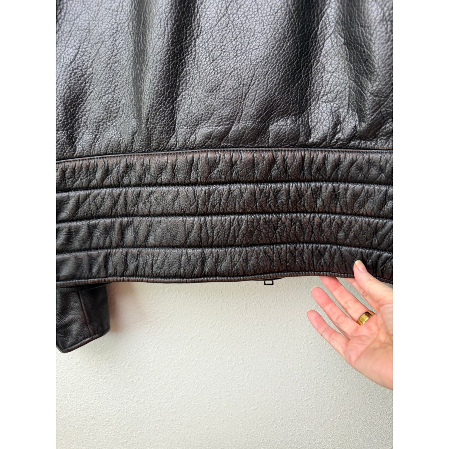 NWT Banana Republic Espresso Leather Moto Jacket Men L