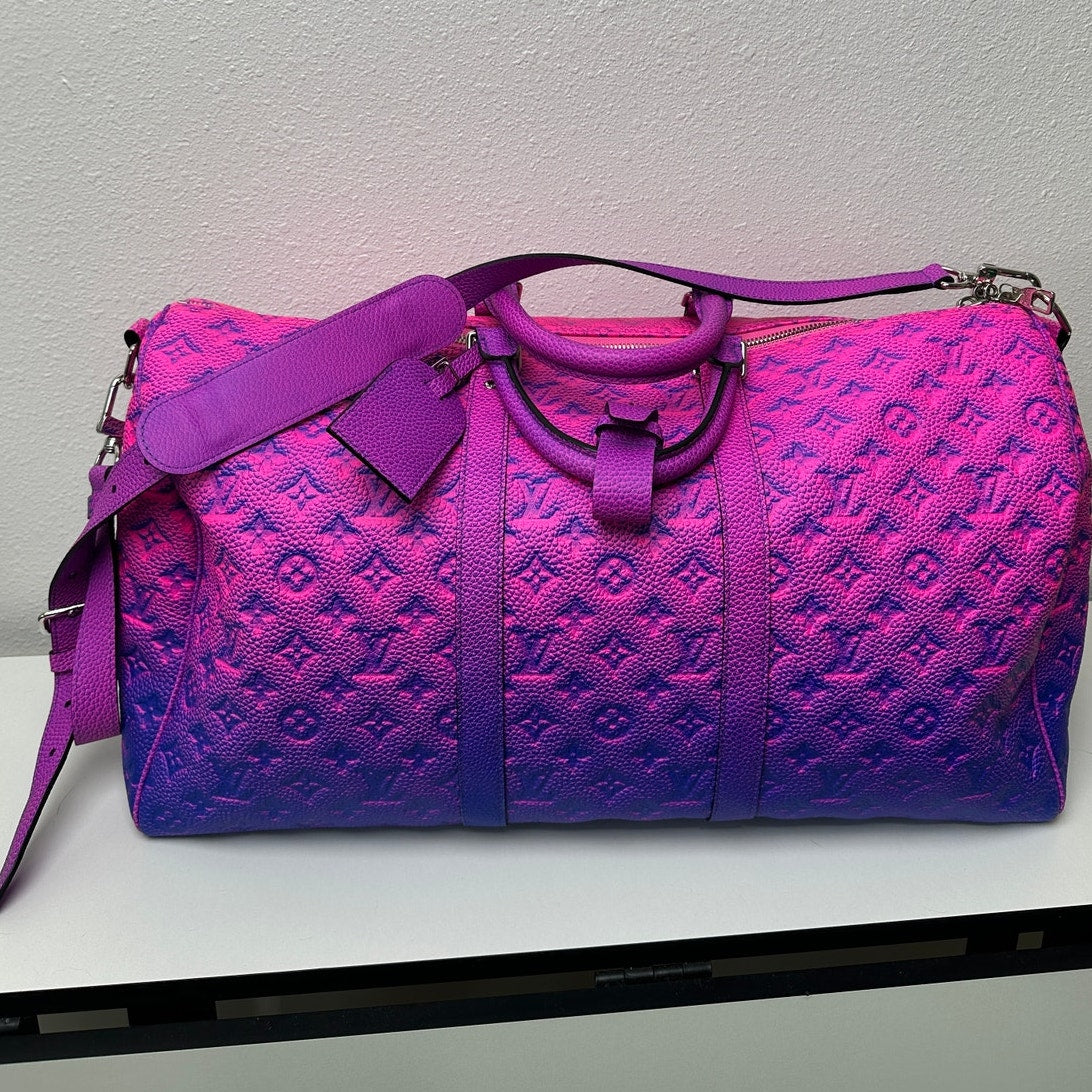 NWOT Keepall Bandouliere 50 Taurillon Illusion Virgil Abloh