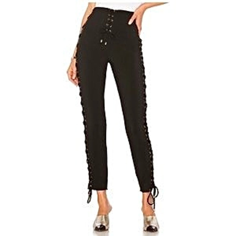 House of Harlow 1960 Black Pants Gold Grommet Side & Front Ties XL