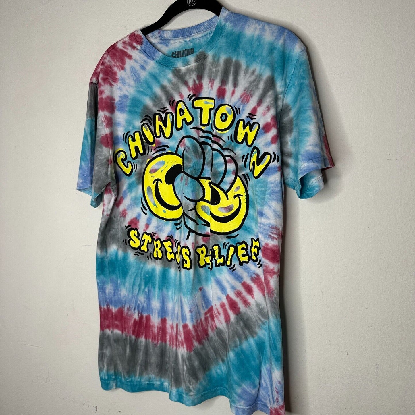 RARE Chinatown Market Multi-Color Tie Dye Stress Relief Graphic Short Sleeve Tee