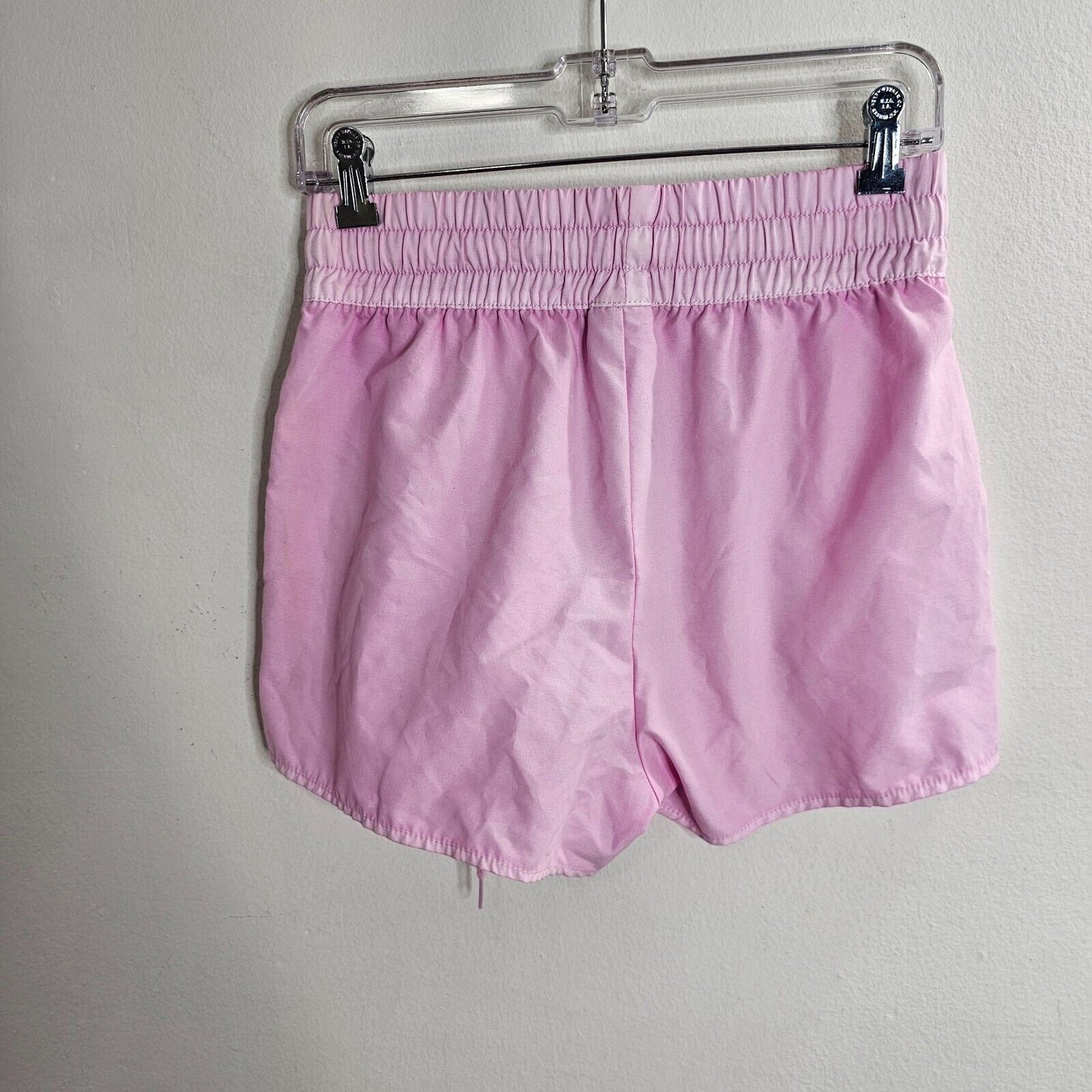 Billabong Pastel Bright Pink Drawstring Waist Welt Pocket Logo Gym Shorts Small