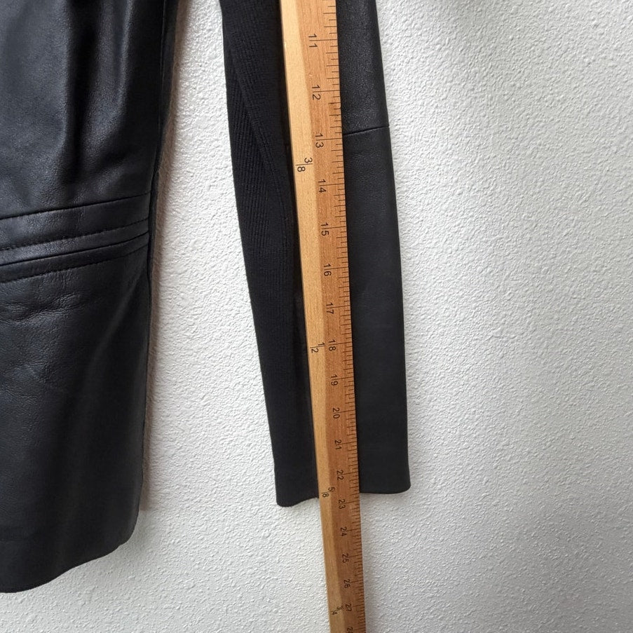 Veda Black Genuine Leather Moto Biker Jacket Women's Medium