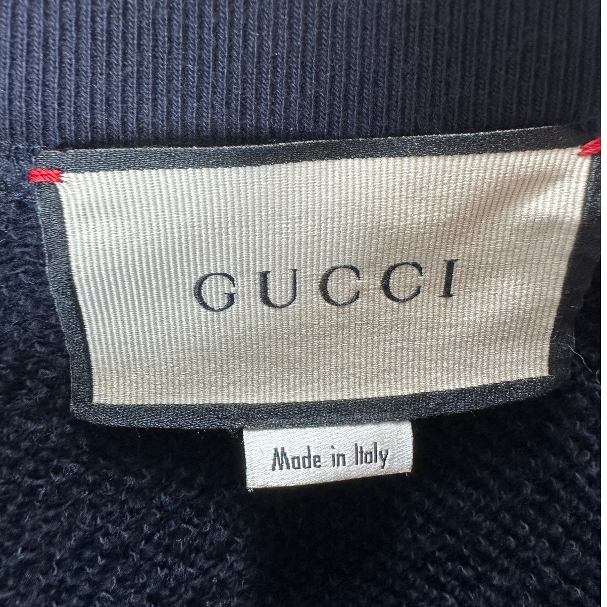 Gucci Navy Black with Tan 3D Teddy Bear & Bow Sweater Sweatshirt L