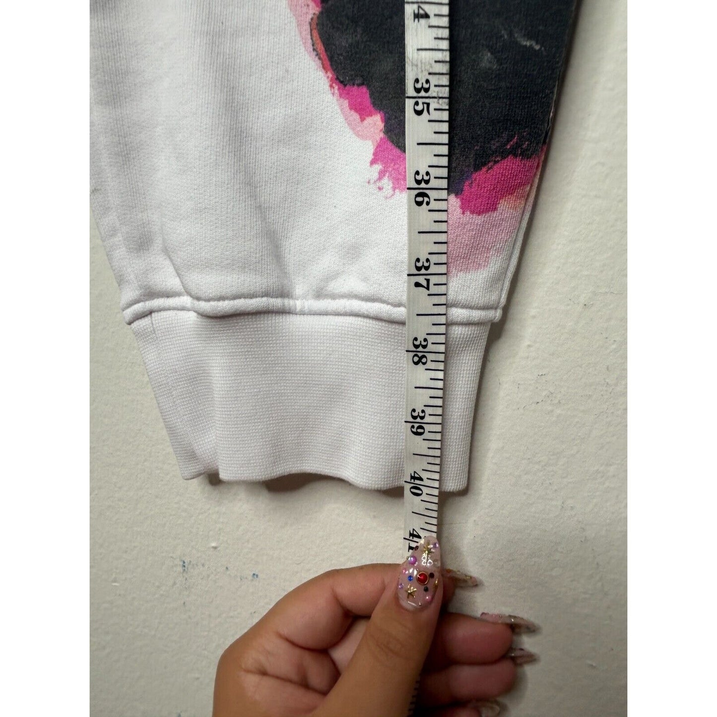 NWT Alexander McQueen White Jogger Pants Black and Pink Design Zip Pockets L