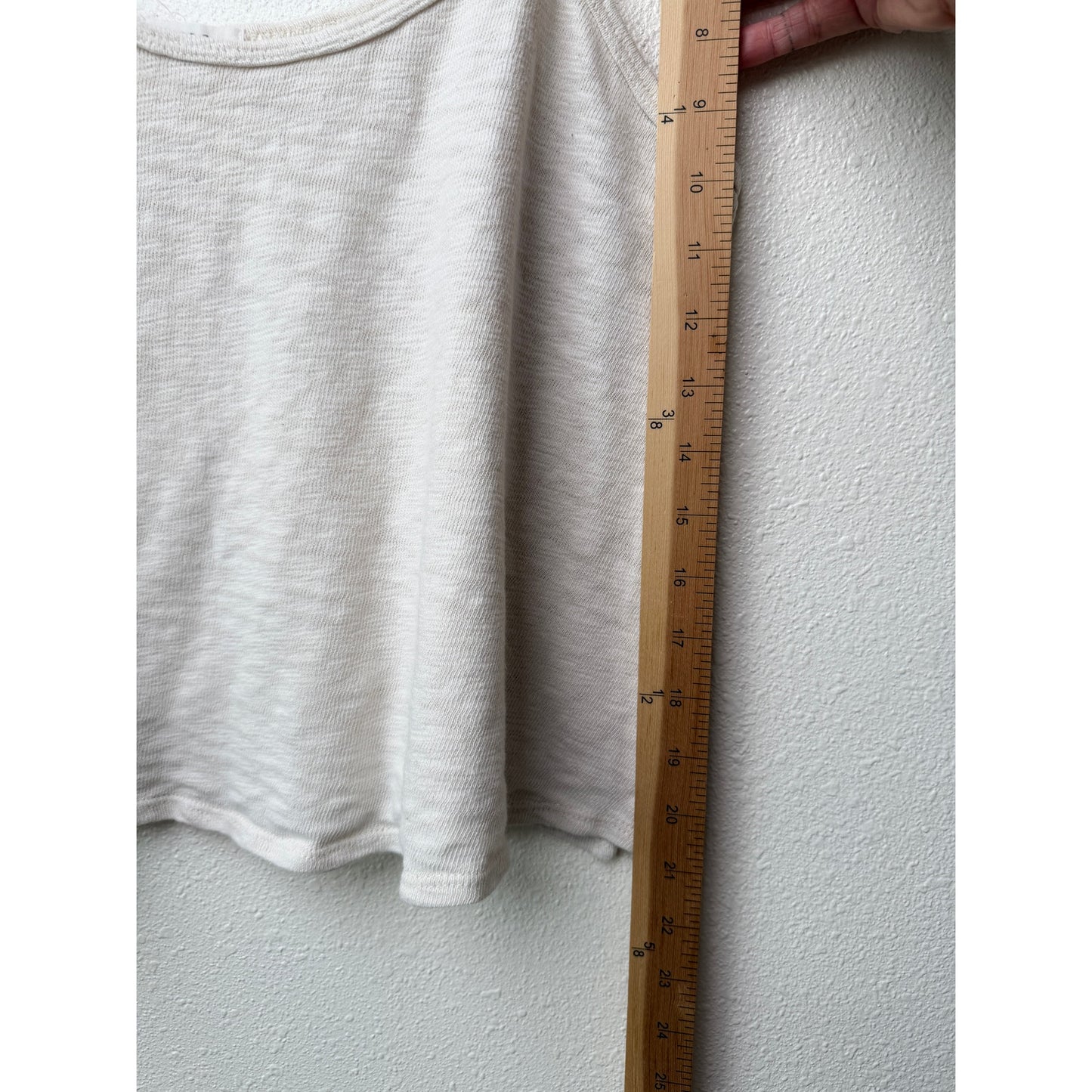 LNA Cream Cotton Spaghetti Strap Crop Top Womens L