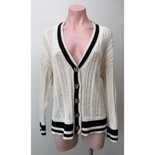 Sanctuary Sport Stripe Cream Black Cardigan US XS