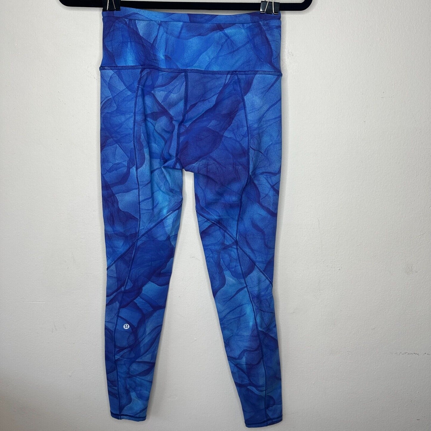 Lululemon Blue Run It Out High Waist Full Length Midnight Tulle Yoga Zip Pant S