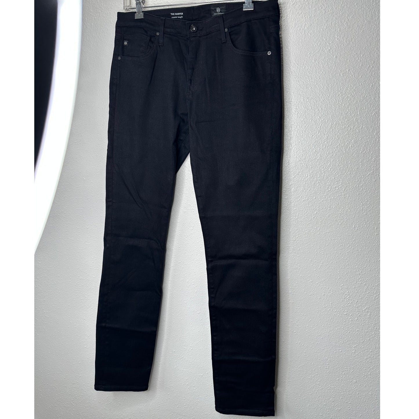 AG The Harper Essential Straight Leg Black Jeans  30R