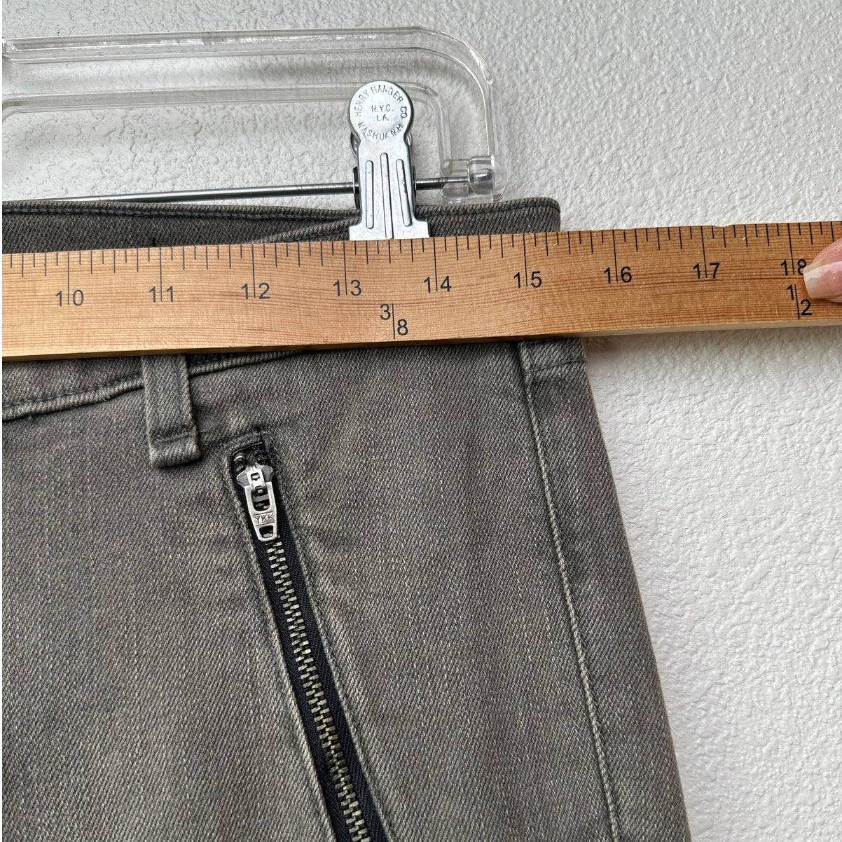 Rag & Bone Iron Skinny Grey Women’s US 28 Mixed Media Zip Jeans