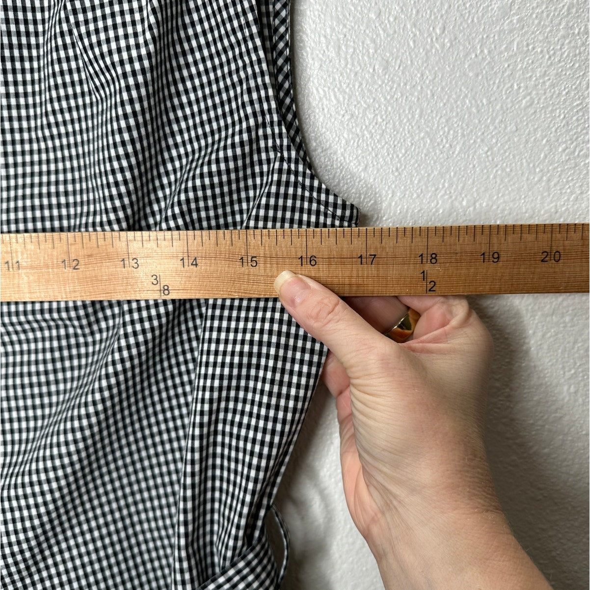 Frame Black & White Gingham Sleeveless Shoulder Pad Button Collared Shirtdress S