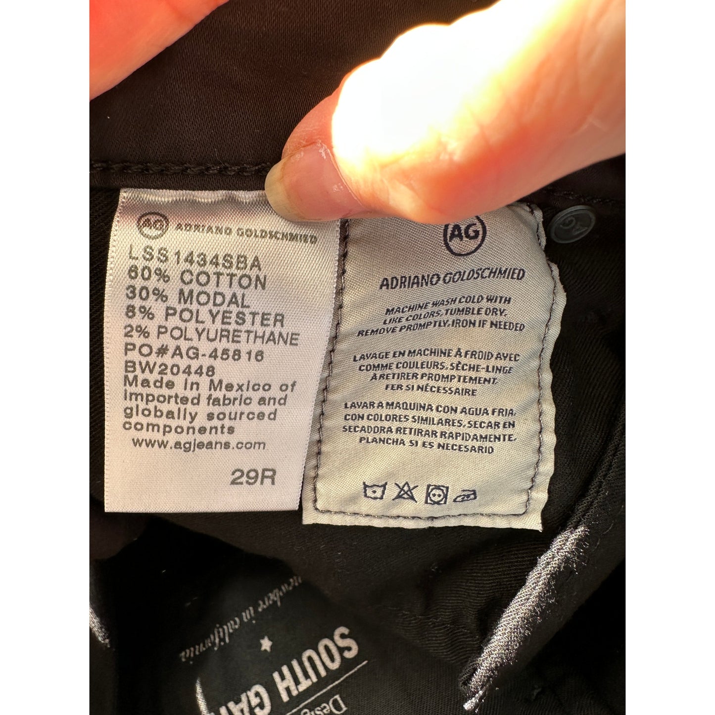 AG Adriano Goldschmied The Prima Black Cigarette Jeans Women 29