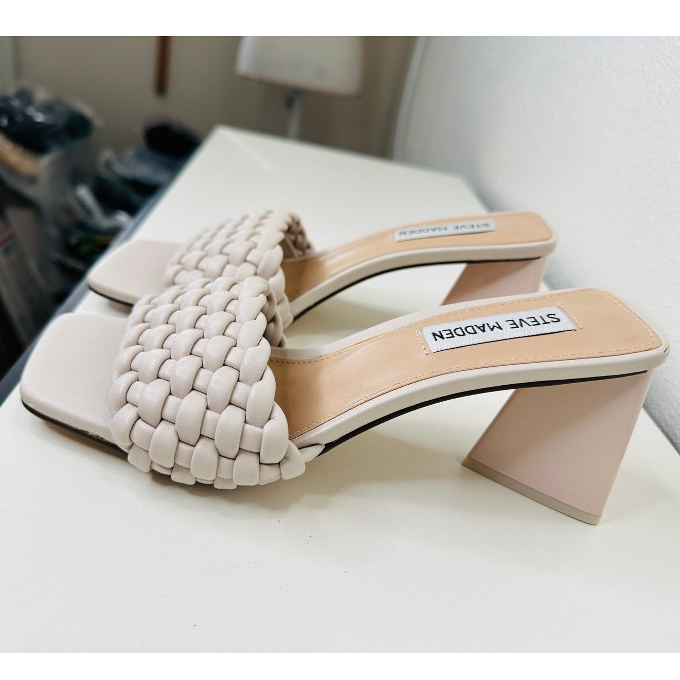 Steve Madden Bone Monte Carlo Braided Triangle Heel Sandal 6