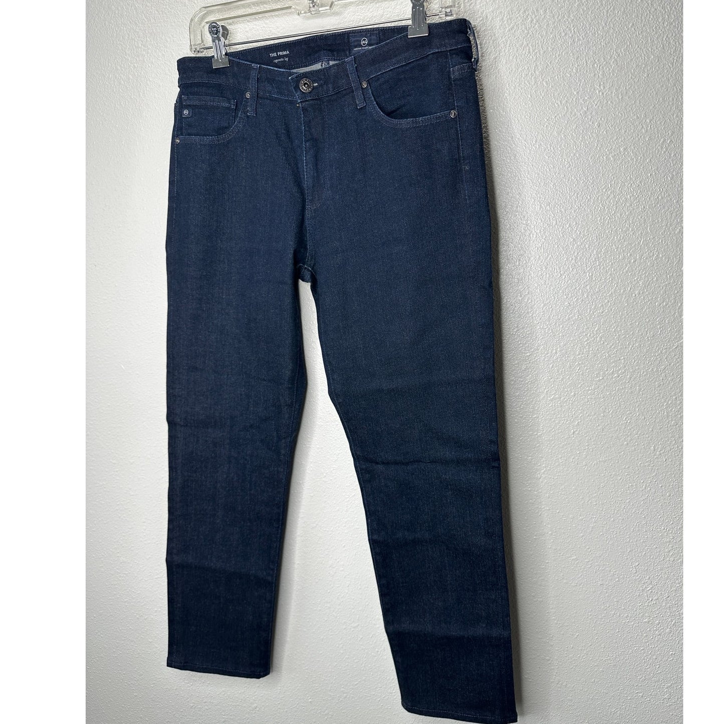 AG Medium Wash Whiskered Prima Cigarette Leg Jeans 30