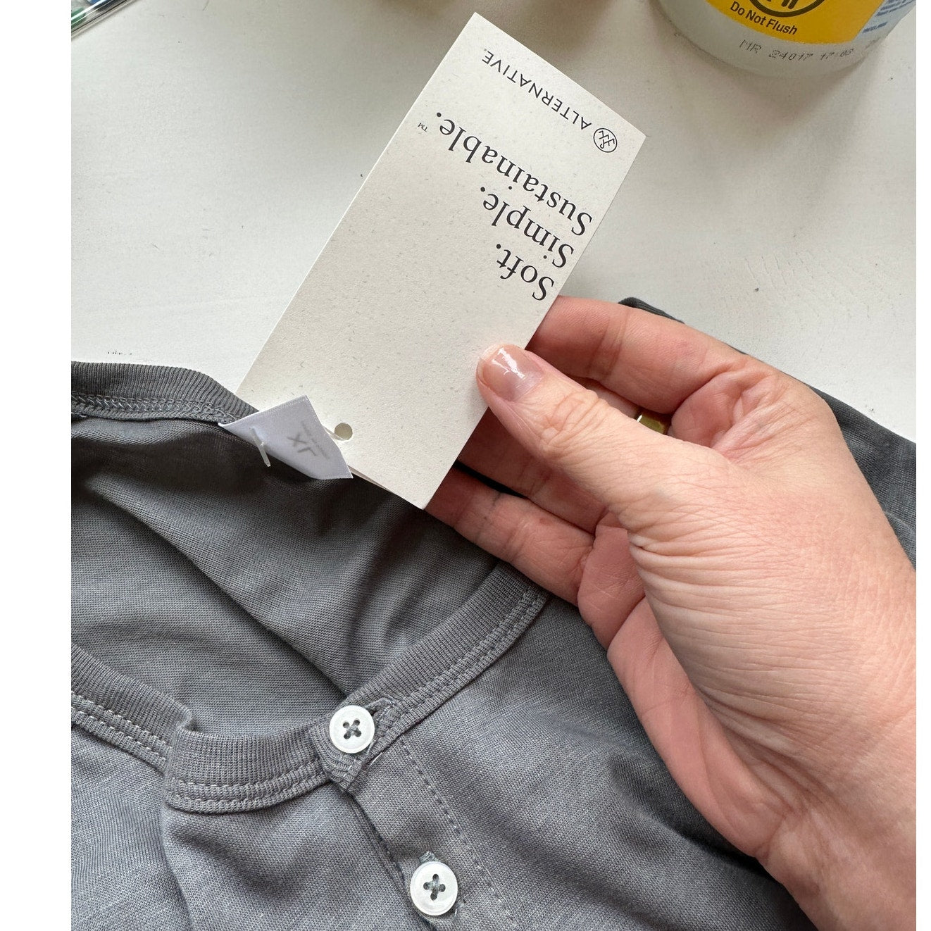 Alternative Earth Ocean Gray Raglan Sleeve Round Neck Henley Tee XL