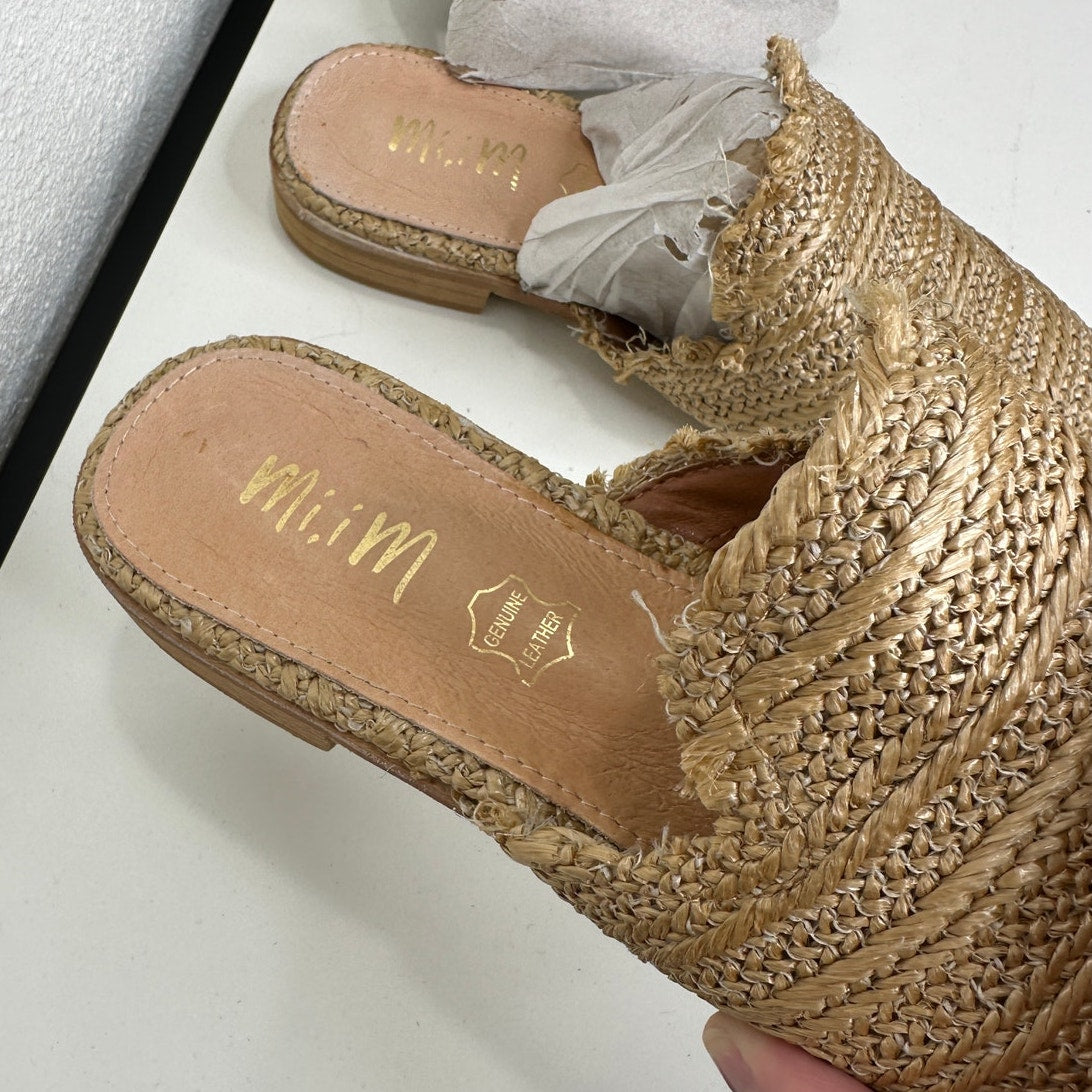 Mi.iM Ally Tan Pointed Toed Woven Textile Upper with Leather Sole Mule Flats 7