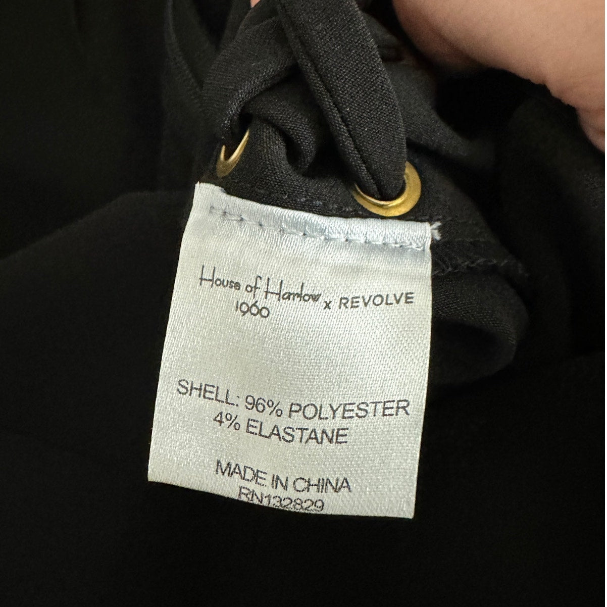 House of Harlow 1960 Black Pants Gold Grommet Side & Front Ties XL