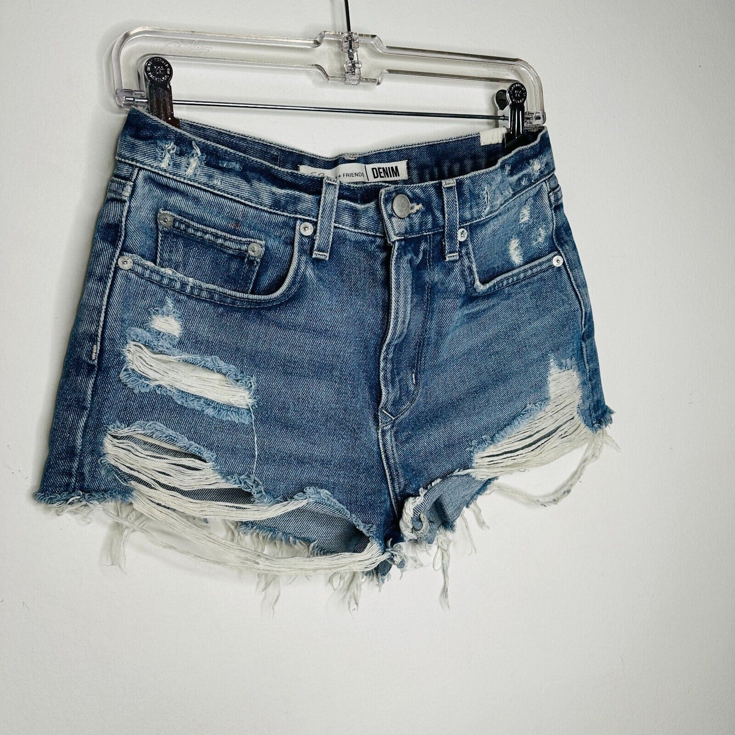 Lovers & Friends Axel Jean Distressed Cut Off High Rise Short Conrad Wash 25