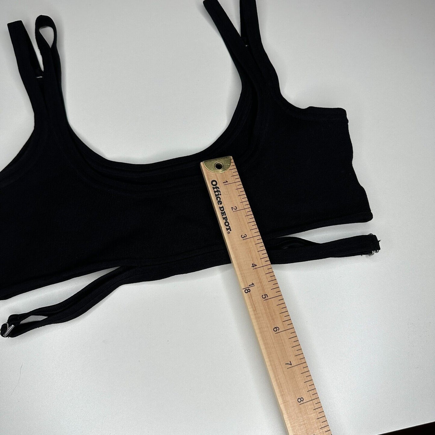 Dion Lee Sexy Black Strappy Crop Tank Top Double Adjustable Strap Cutouts XS