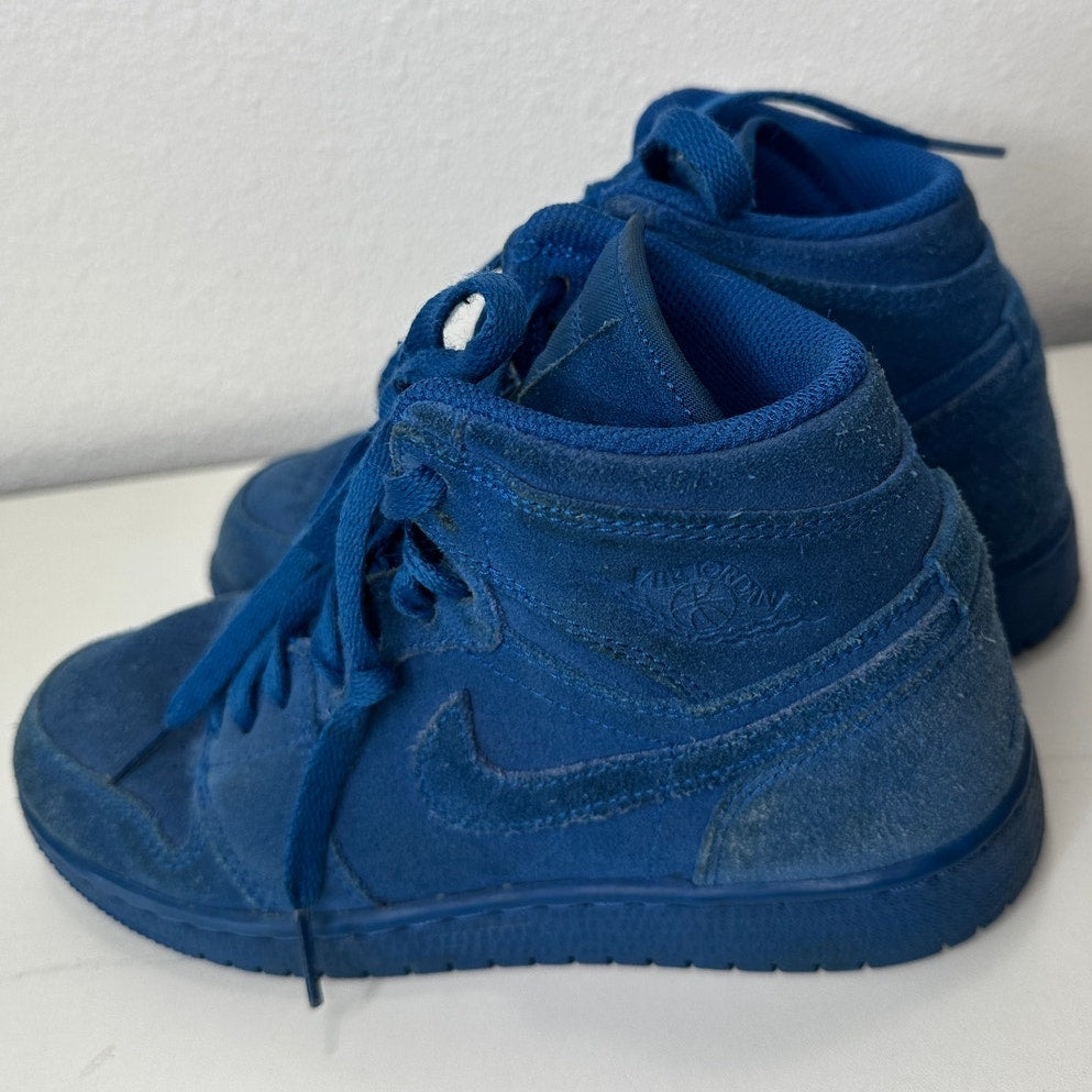 Nike Air Jordan 1 Retro High Top Blue Suede Sneaker 4 Youth