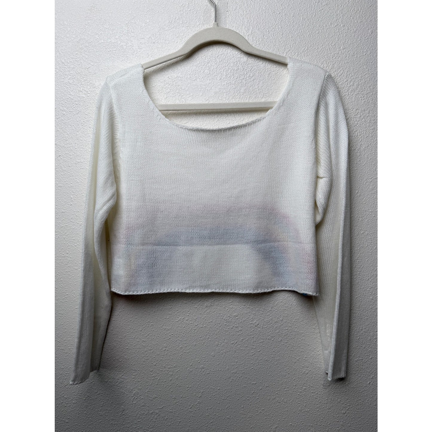 White Rainbow Cropped Sweater Women's M