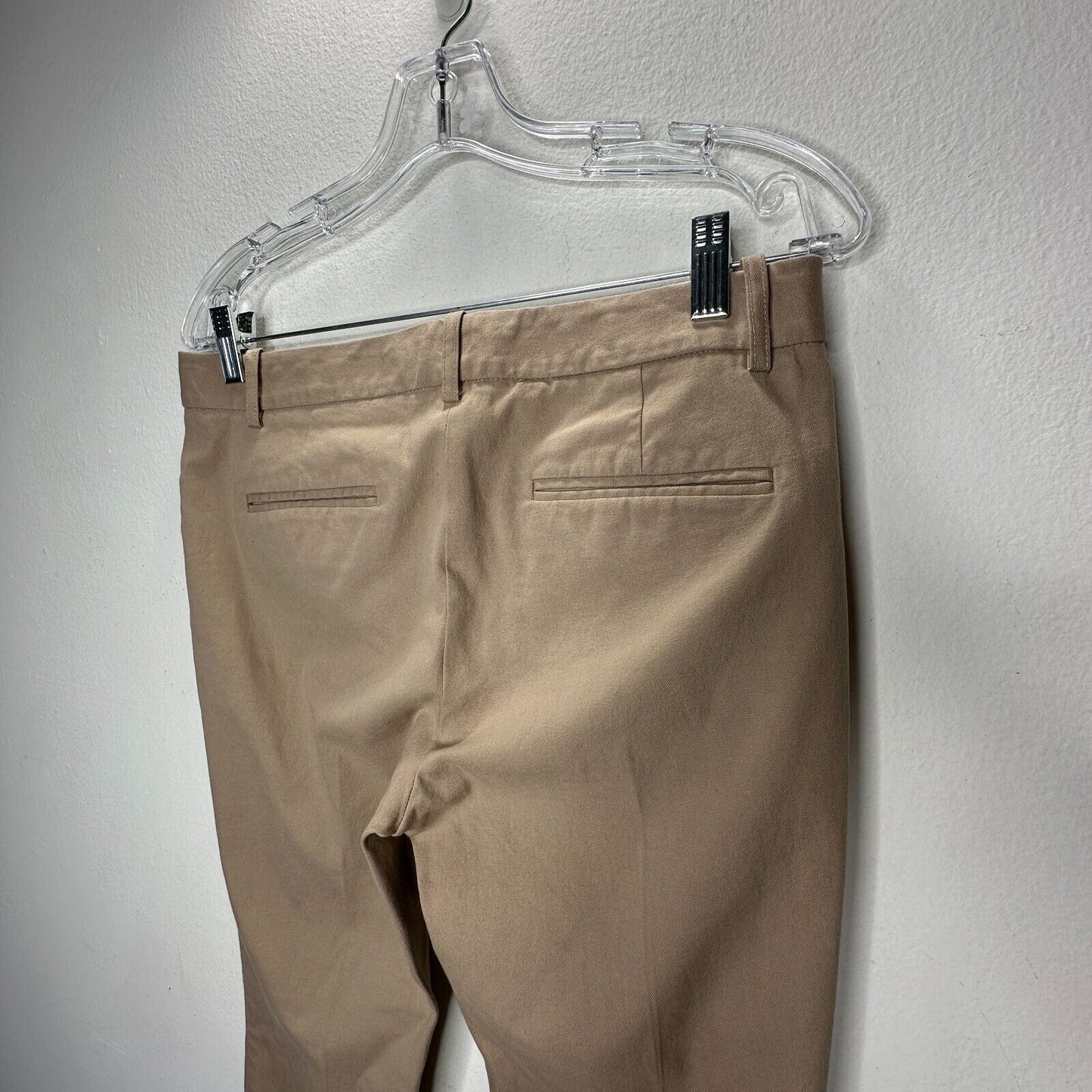 Theory Izelle S Cropped Pants Tan Camel Khaki Ankle Trousers Size 8
