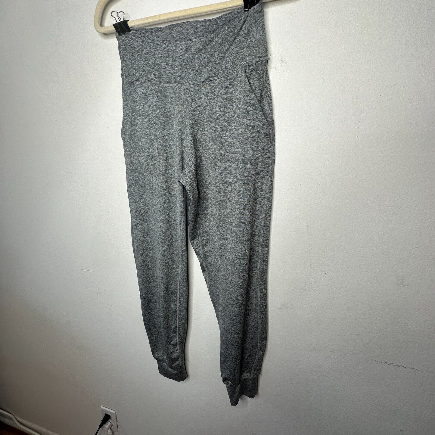 Heathered Gray Harem Fit High Waist ActiveFlex Jogger Pants Side Pockets S