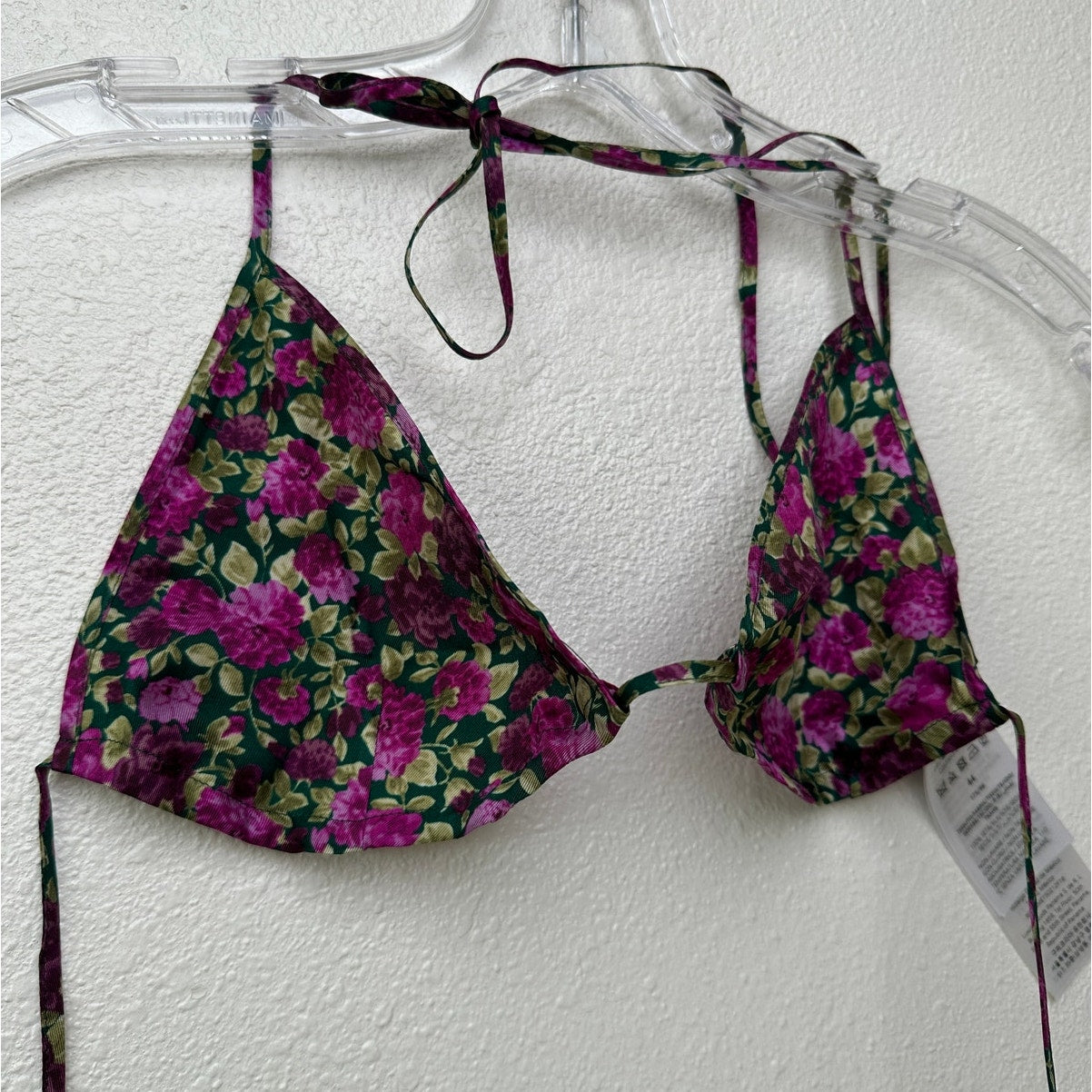 NWOT Gucci Silk Floral Triangle Bikini Top IT 44 / US 8 / M