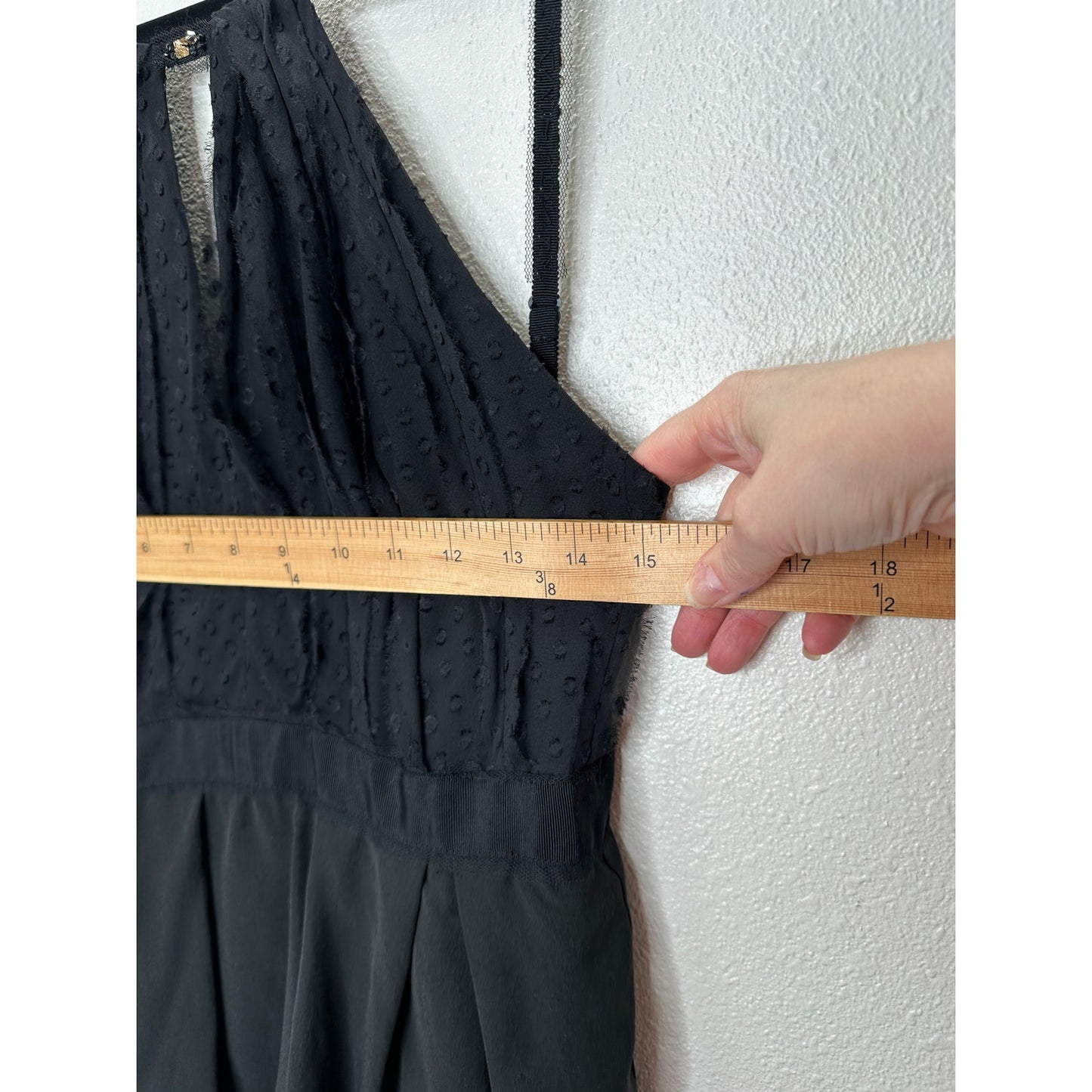 BCBGMAXAZRIA Black Lace Tiered Ruffle Low Back Keyhole Front Maxi Dress 4