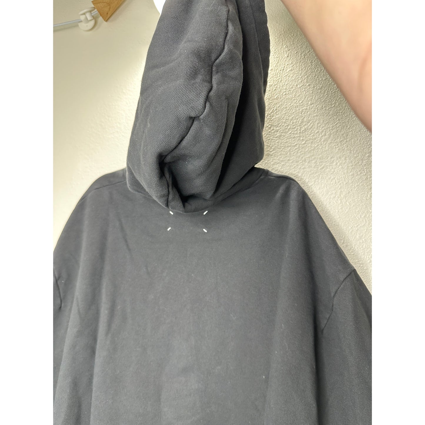NWT Maison Margiela UNIQUE Black Hooded Sweatshirt Poncho Style M