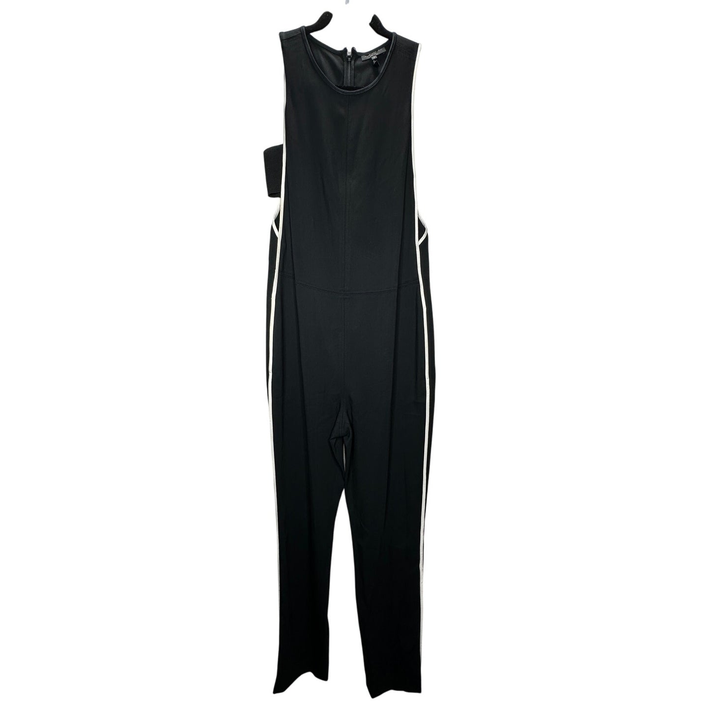 Rag & Bone Luna Black White Trim Sleeveless High Neck Cut Out Sides Jumpsuit 2