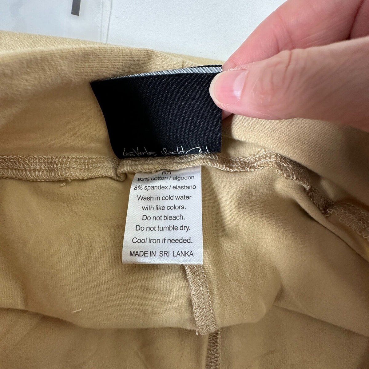 LVYC Les Vertes Yacht Club Tan Leggings Black LVYC logo Waist Medium